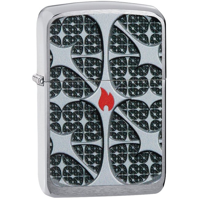 Lighter Zippo Silver Texture Flame