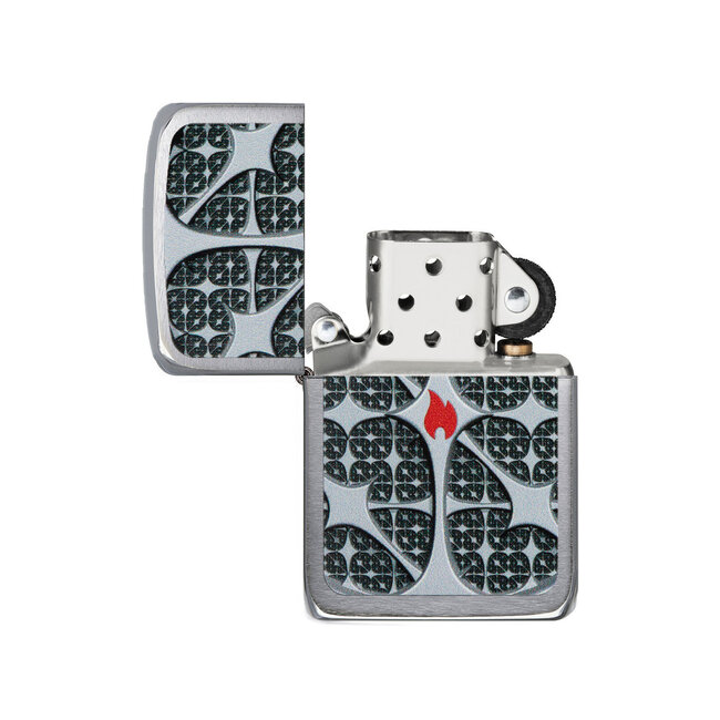 Aansteker Zippo Silver Texture Flame