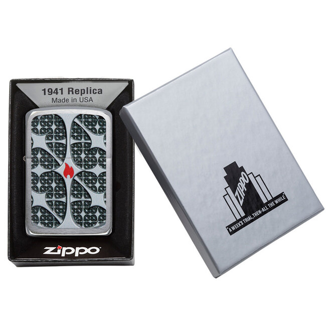 Lighter Zippo Silver Texture Flame