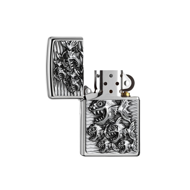 Lighter Zippo Piranhas Comic Emblem