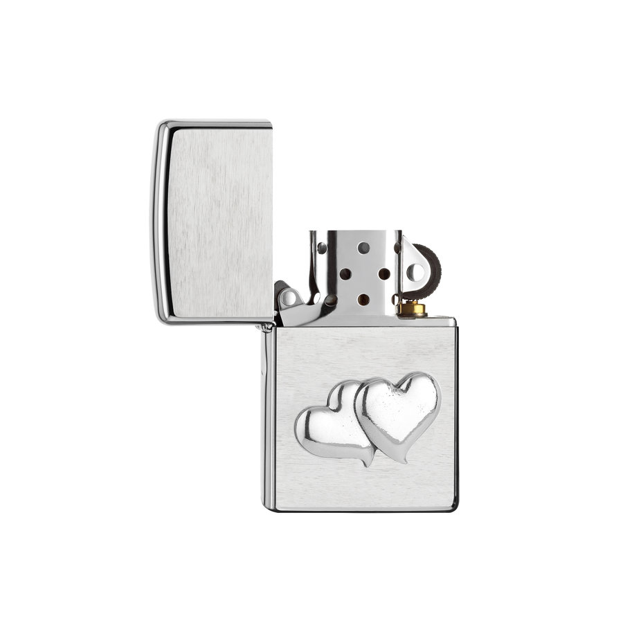 Lighter Zippo Double Heart Emblem