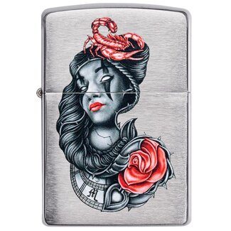 Zippo Aansteker Zippo Tattoo Rose Scorpion