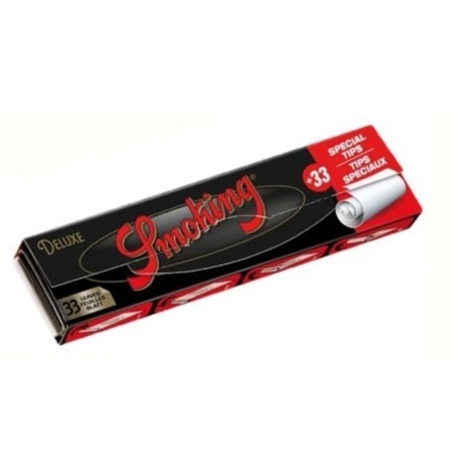 Smoking Kingsize Deluxe Black Rolling Paper  & Tips