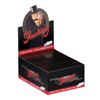 Smoking Smoking Kingsize Deluxe Black Vloei & Tips Box