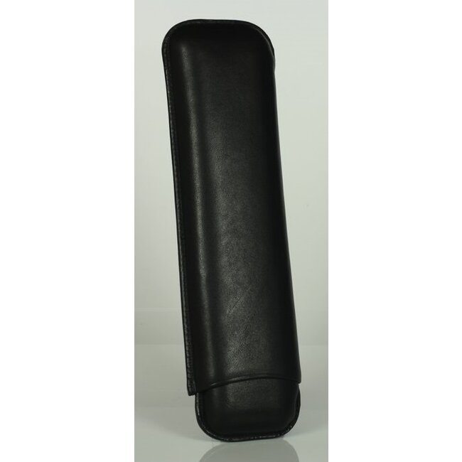 Martin Wess Cigar Case Black Leather 2 Churchills
