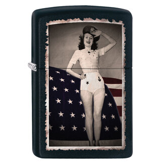 Zippo Aansteker Zippo Flag Woman Salut