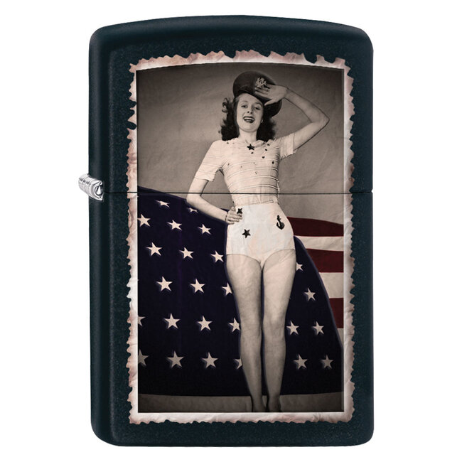 Lighter Zippo Flag Woman Salut