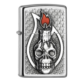 Zippo Aansteker Zippo Candle Skull Emblem