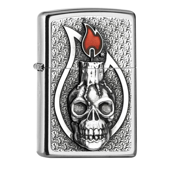 Lighter Zippo Candle Skull Emblem