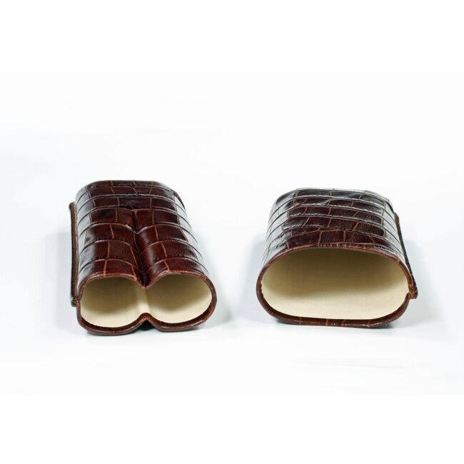 Martin Wess Cigar Case Croco Brown 2 Robustos