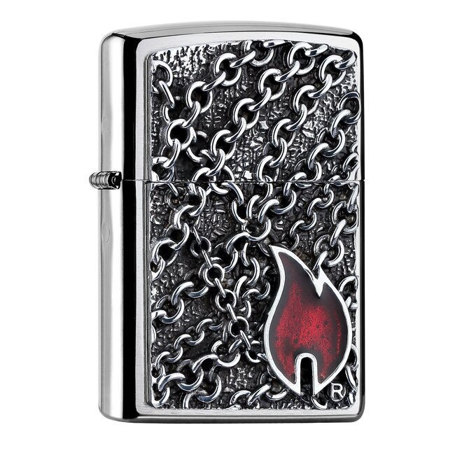 Lighter Zippo Flame with Chains Emblem