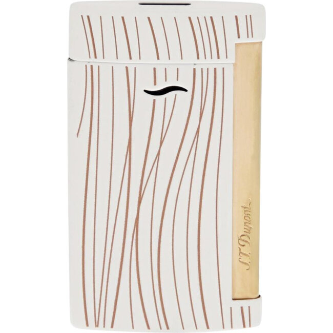 Aansteker S.T. Dupont Slim 7 White with Golden Lines