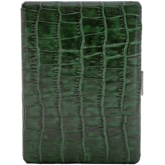 Pearl Cigarette Case Pearl Crocodile Green