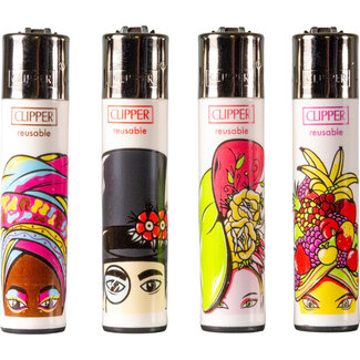 Clipper Set of 4 Clipper Lighters Crazy Hats