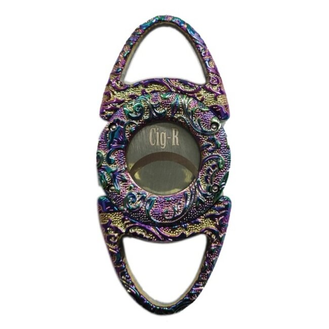 Cigar Cutter Cig-R Bull's Eye Carved Rainbow