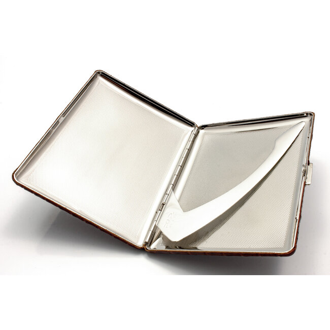 Cigarette Case Pearl Crocodile Brown