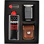 Gift Set Zippo Lighter Brushed Chrome met Leather Pouch Brown Clip