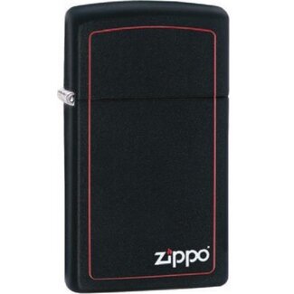 Zippo Aansteker Zippo Black Matte Slim with Border