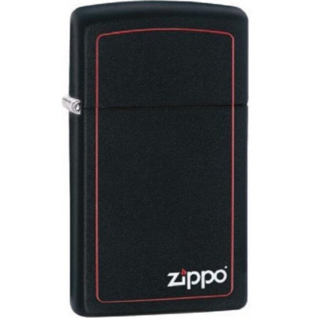 Lighter Zippo Black Matte Slim with Border