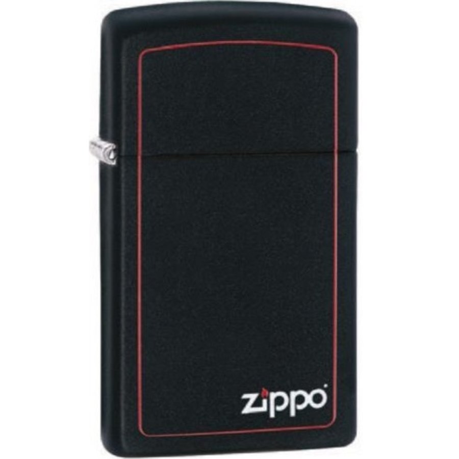 Lighter Zippo Black Matte Slim with Border