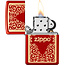 Lighter Zippo Metallic Red Ornamental Design