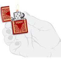Aansteker Zippo Metallic Red Ornamental Design