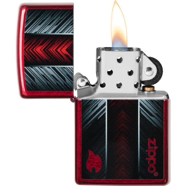 Lighter Zippo Red Grey Design
