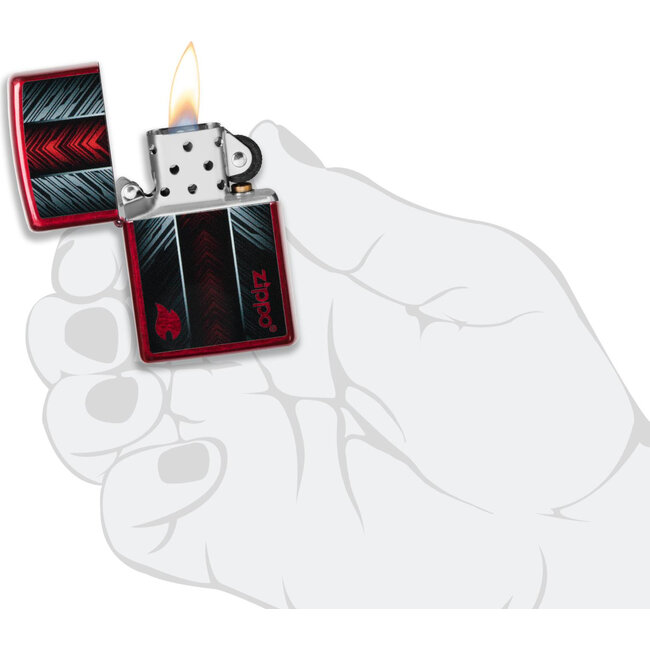 Lighter Zippo Red Grey Design