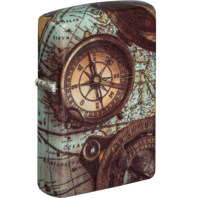 Lighter Zippo Compass World Map