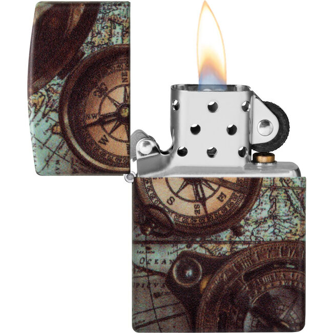Lighter Zippo Compass World Map