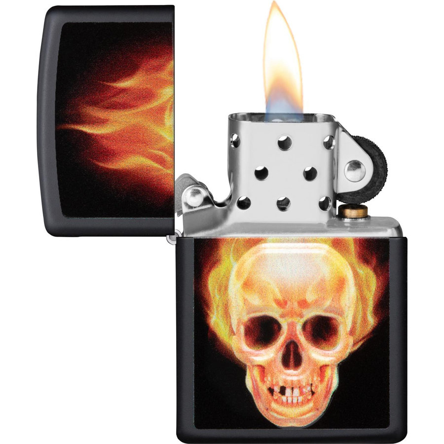 Lighter Zippo 3D Print Flaming Skull