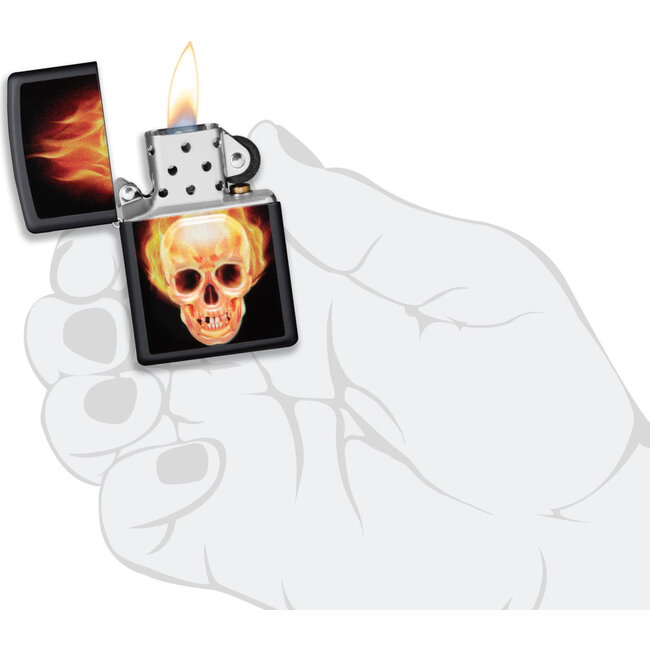 Lighter Zippo 3D Print Flaming Skull