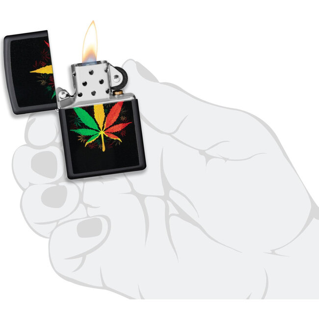 Lighter Zippo Rasta Cannabis Design