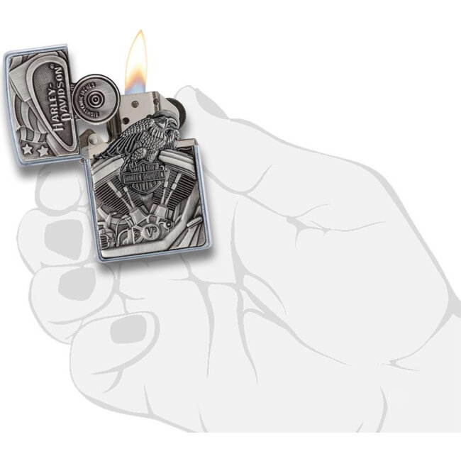 Lighter Zippo Harley Davidson Trick Emblem