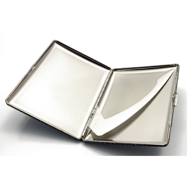 Cigarette Case Pearl Crocodile Blue