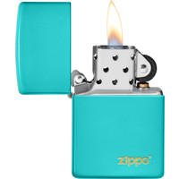 Lighter Zippo Flat Turquoise with Logo