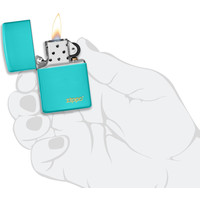 Lighter Zippo Flat Turquoise with Logo