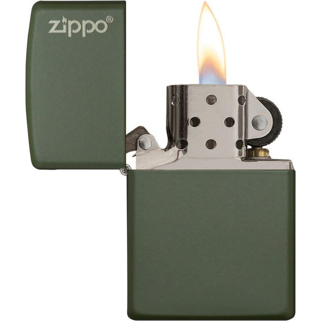 Lighter Zippo Green Matte with Logo