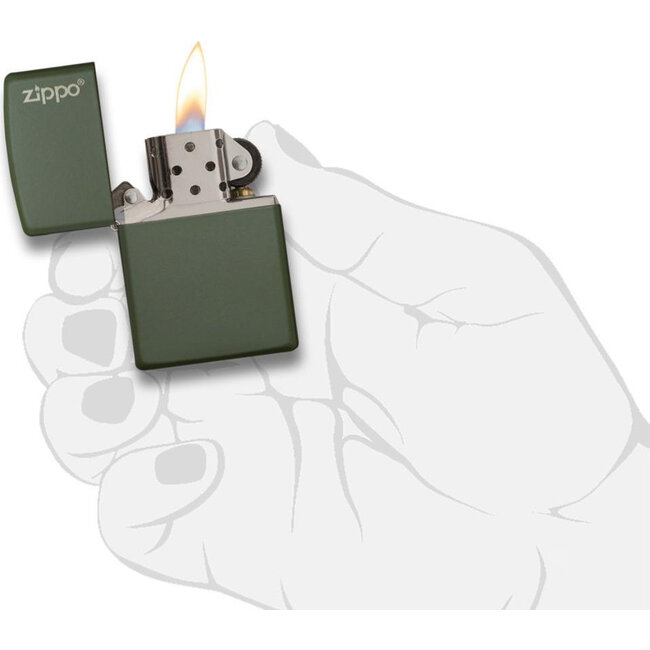 Lighter Zippo Green Matte with Logo