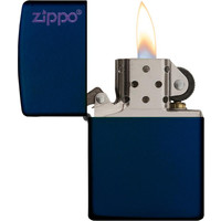 Lighter Zippo Navy Blue Matte with Logo