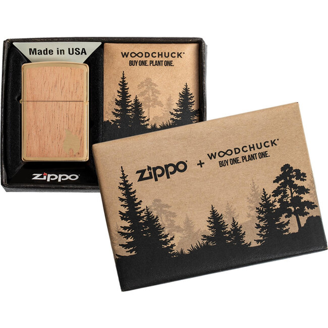 Aansteker Zippo Woodchuck Emblem Flame Mahogany