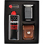 Gift Set Zippo Lighter Brushed Chrome met Leather Pouch Brown Loop