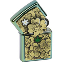 Lighter Zippo Golden Trick Clover Emblem