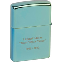 Lighter Zippo Golden Trick Clover Emblem