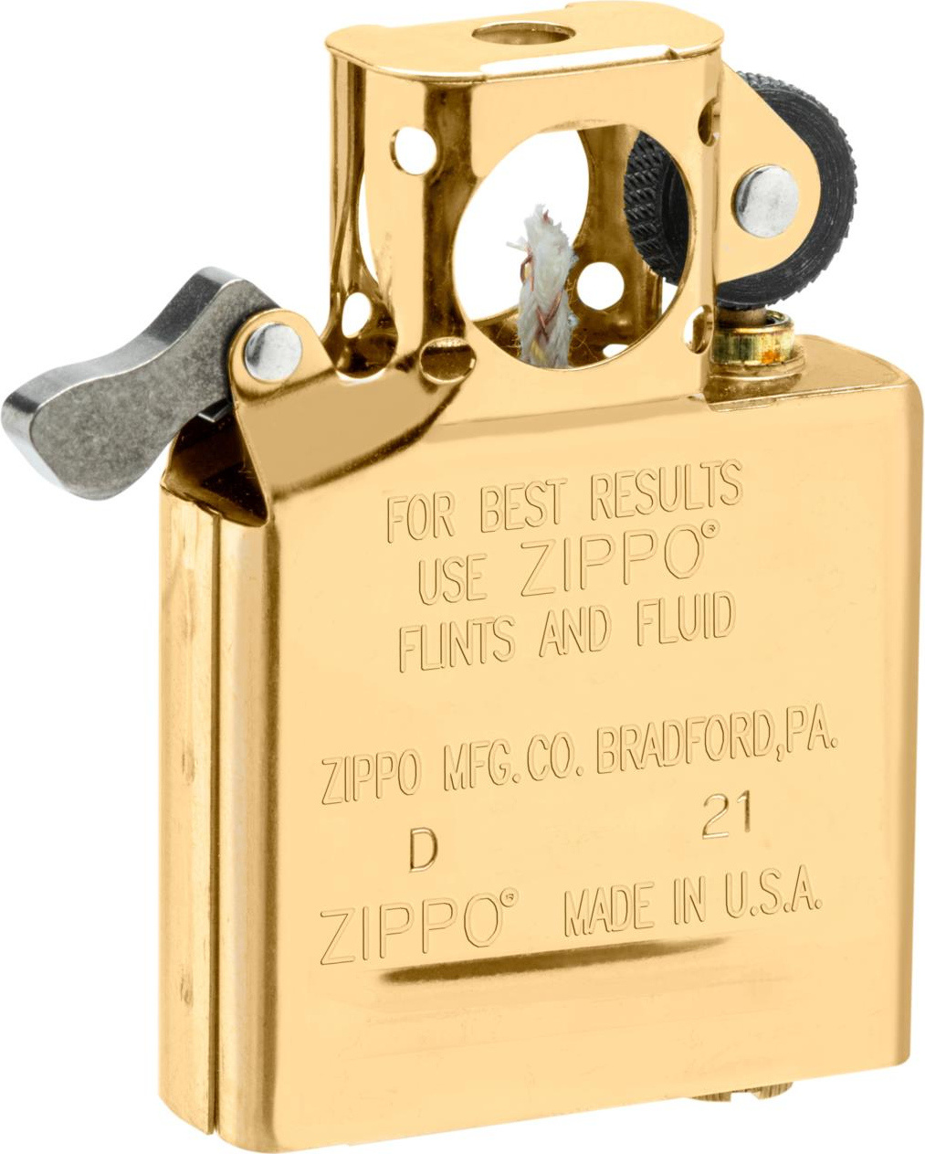 Insert Zippo Lighter Pipe Brass - Haddocks Lightershop