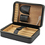 Travel Humidor Skai Leather Black for 5 Cigars