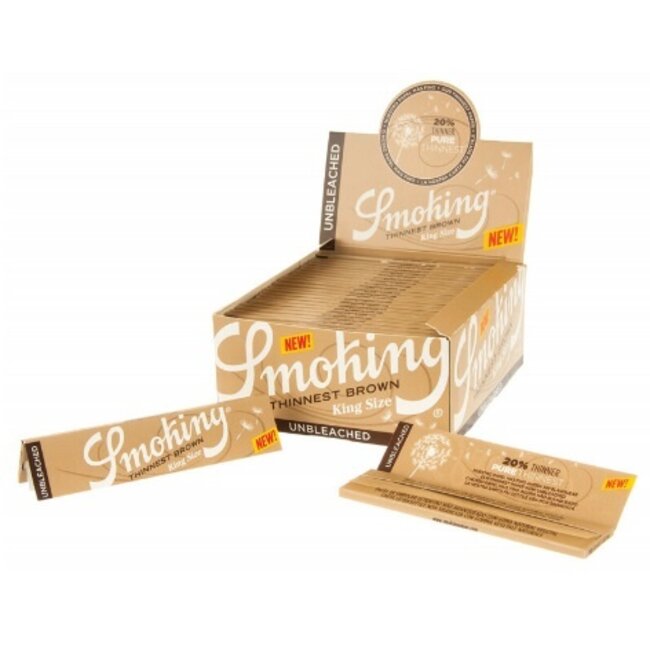 Smoking Kingsize Slim Thinnest Brown Vloei Box