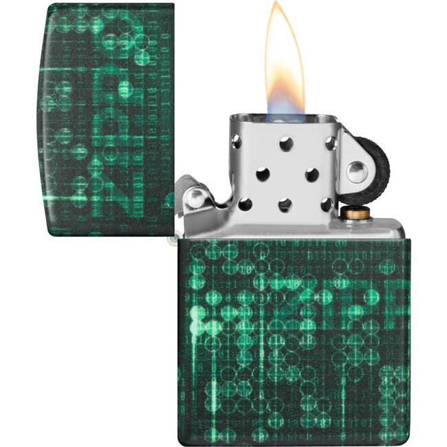Lighter Zippo Pattern Design Glow in the Dark Green