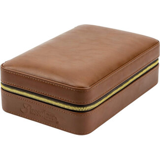 Travel Humidor Skai Leather Brown for 5 Cigars