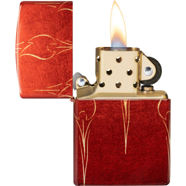 Lighter Zippo Tumbled Brass Z-Fusion Flowers